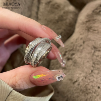 MIAOYA Fashion Jewelry Shop แหวนทองแดงหลายชั้นพรีเมี่ยมสำหรับสุภาพสตรีอุปกรณ์เสริมสไตล์พังก์สำหรับคู่รัก INS Hot Item