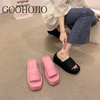 ฤดูร้อนในร่มรองเท้าแตะผู้หญิงรองเท้าลื่นสไลด์ Flip Flops หญิงสไลด์ Soft-Soled แพลตฟอร์ม7.5ซม. ผู้หญิงรองเท้าแตะรองเท้าแตะ