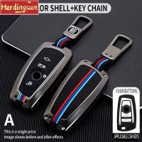 Hardingsun เคสกุญแจรีโมทอัจฉริยะรถโลหะผสมชุบสังกะสีปกสำหรับ BMW ผิว3 4 5ซีรีส์320i 530i 550i F20 F21 F30 F31 F25 F02 F01พร้อมพวงกุญแจ