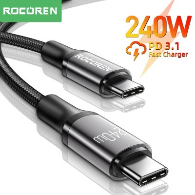 【hot】❃❡○  Rocoren 240W USB C To Type Cable 3.1 100W Fast Charging Charger MacBook Laptop 48V 5A Wire Cord 2m