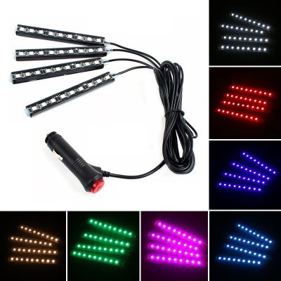 Led Bar Car Interior Backlight Ambient Mood Foot Light With Cigarette Lighter Decorative Atmosphere Lamp Auto Accessories 12v Bulbs  LEDs HIDs