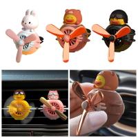 【DT】  hotCar Air Freshener Air Vent Mount Rotating Propeller Cartoon Duck Rabbit Pilot Clip Type Mini Automotive Aromatherapy Diffuser Ai