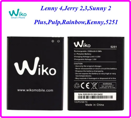 Batterie TY BETTERY Compatible Wiko Lenny 4, Harry, Robby - 2500 MAh, Remplacement Haute Capacité