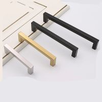 【CW】Modern Black Cabinet Handle Square Furniture Hardware Stainless Steel Kitchen Door Knobs Cupboard Wardrobe Drawer Pulls