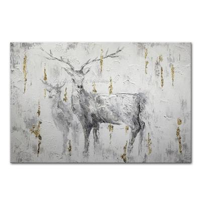 Arthyx Deer Animal Oil Painting On Canvas Modern Abstract Large Size Wall Art Picture For Kids Room Home Decoration New