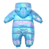 OLEKID 2023 Plus กำมะหยี่เงาเด็กทารกฤดูหนาว Rompers การ์ตูน Hooded กันน้ำทารกแรกเกิดเด็กทารก Snowsuit เด็กวัยหัดเดิน Jumpsuits