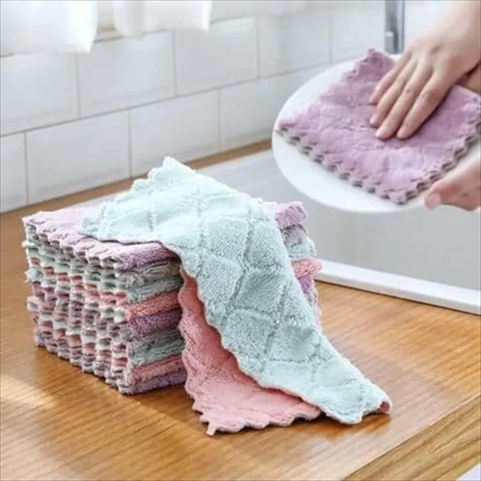 Kain Lap Anti Minyak Dapur Serap Air Tangan Cuci Piring Microfiber Lap