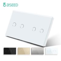 【DT】hot！ BSEED Switches Sensor Wall Glass 2/4/6Gang 1Way Dark Blacklight 300W/Gang