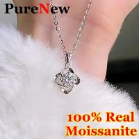 PureNew Elegant Clover Pendant Womens Moissanite Necklace Original 925 Sterling Silver Moissanite Diamond Necklace for Women Fashion Chain Necklaces