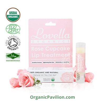 Lovella Organics Rose Cupcake Lip Treatment โรส คัพเค้ก ลิป​บำรุงริมฝีปาก  (4.5gm)