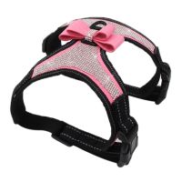 【DT】Adjustable Puppy Dog Bow Harness Bling rhinestone Pet Puppy Dog Harness Pet Dogs Safe Travel Supplies For Small Medium Large Dog hot 1