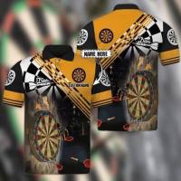 Name 2023 NEW Darts Personalized 3d Polo Shirt Yellow S-5xl for Men Dad Father cheap