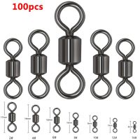 100PCS/Lot Fishing Swivels Ball Bearing Swivel with Safety Snap Solid Rings Rolling Swivel for Carp Fishing Accessories Accessories