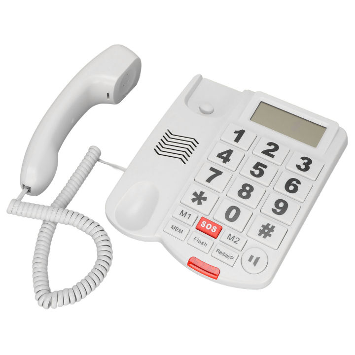 โทรศัพท์มีสายโทรศัพท์บ้านก่อนการจัดเก็บหนึ่งสัมผัส-dial-กระดุมขนาดใหญ่โทรศัพท์แบบมีสายสำหรับผู้บกพร่องทางการได้ยิน