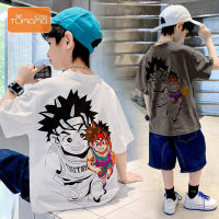 TAMAMA เสื้อแขนสั้นเด็กผู้ชาย,แขนสั้นแบบหลวมแฟชั่นลายการ์ตูน