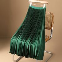 【CC】℡✺✐  Color Elastic Waist Pleated Large A-line Skirt Size 4xl