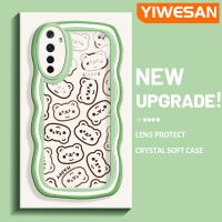 YIWESAN เคสสำหรับ Realme 6 6S Narzo เคสหมีสุขสันต์ลายการ์ตูนขอบคลื่นเคสมือถือกันกระแทกแบบใสนิ่มโปร่งใสลายกล้องถ่ายรูปสุดสร้างสรรค์เคสซิลิกาเจลฝาครอบป้องกัน