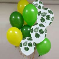 12pcs/set Palm Leaf Pink Green Metal Gold White Latex Balloons Wedding Birthday Summer Party Decors Hawaii Beach Supplies Balls Balloons