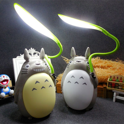 LED Cartoon Totoro USB Charging Desk Lamp Creative Secondary Use Childrens Learning Eye Protection Night Light Holiday Gift