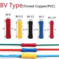 5ชิ้น Bv3.5 Bv1.25 Bv2 Bv5.5 Bv8ขั้วต่อลวดตรงประกบจีบพีวีซีท่อทองแดงหุ้มฉนวนทั้งหมดกดเย็นสายเชื่อมต่อ