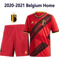 shot goods 2020-21 Belgium Jersey Kit Adult Men Football Jersey with Shorts Suit 2021 EURO CUP Soccer Clothing Set