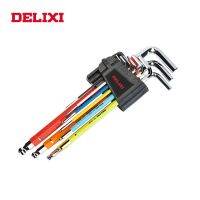 【cw】 DELIXI 9Pcs Set wrench L Type Hexagon Spanner key Plum Screwdriver Repair Tools Hand !