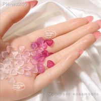 100pcs Nail Art Decoration 3D Kawaii Gradient Lovely Peach Gem Heart Shap Diamond DIY Nail Rhinestone Crystal Nail Charms