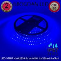 LED STRIP, K-AA2835-120–DC-5V IP67 BLUE