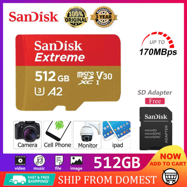 SanDisk extreme Memory Micro sd Card SDXC Class 10 UHSI Memory Card 64