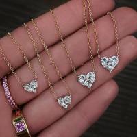 100% 925 Sterling Silver Girl Women Jewelry Cute Lovely Sparking Bling Cz Small Heart Necklace