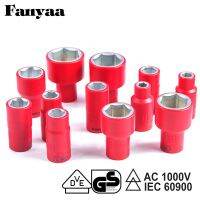 Fanyaa VDE Nut Dr. 1/2 Alat Sisipan Kunci Pas Soket Terisolasi Individu Hexagon 6Pt. Metrik 8-32Mm Adaptor Listrik 1000V AC