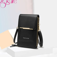 Gusure 3 Layers Large Capacity Cell Phone Pocket Shoulder Bag Women Quality PU Leather Female Small Crossbody Messenger Purse