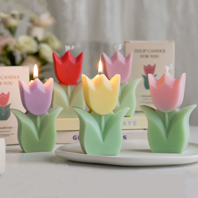 O•urHome[พร้อมส่ง]เทียนดอกทิวลิปTulip candleของขวัญเล็กๆที่สร้างสรรค์ ของตกแต่งบ้านแฮนด์เมด อุปกรณ์ประกอบฉากภาพ ตกแต่งร้านกาแฟ เครื่องประดับ