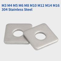 1/3/5/10pcs M3 M4 M5 M6 M8 M10 M12 M14 M16 304 Stainless Steel Square Flat Washers Flat Pad Spacer Gasket Nails  Screws Fasteners