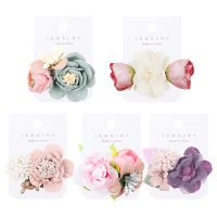 5PcsLot Artificial Flower Barrettes Hair Clips Women Girls Bride Wedding Party Hair Bows Fashion Hair Accessories