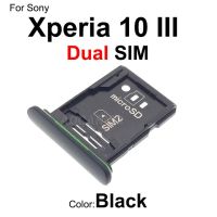 【⊕Good quality⊕】 jiejiu65879742 Aocarmo Mark3 X10iii Sony Xperia 10 Iii ช่องใส่ซิมกระเป๋าเก็บบัตรถาดใส่ซิมคู่พร้อมปลั๊กฝุ่นชิ้นส่วนที่เปลี่ยนฝาครอบ