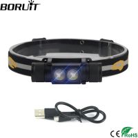 BORUiT LED Mini Headlamp High Power 1000lm Headlight 18650 Rechargeable Head Torch Camping Hunting Waterproof Flashlight