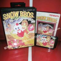 【2023】Sega MD game - Snow bros. with and Manual for 16 bit Sega MD game Cartridge Megadrive Genesis system