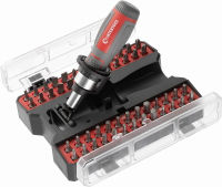 INTERTOOL 53-Piece Mini Ratchet Screwdriver Bit Set, Multi-Bit Screw Driver, Compact Handle, Portable Storage Case VT08-3353