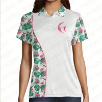 ▨ 2023 Summer Women Golf Wear Floral Casual Print Fashion Tops Polo Clothing Short Sleeve T Shirt Quick Dry Breathable Polos Shirt