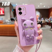 YBDเคสกระต่ายน่ารักสำหรับ Xiaomi Redmi A1+ 2022 4G A2+ POCO C50 A1 2022 เคสโทรศัพท์การ์ตูนขาตั้งแบบสามมิติฟรีสายคล้องเคสซิลิโคนแบบนิ่ม