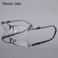 {Paopao glasses}Reven Jate 8850ครึ่งขอบอัลลอยด์ด้านหน้ายืดหยุ่นได้ TR-90ขาแว่นกรอบแว่นสายตาสำหรับผู้ชายและแว่นตาสตรี