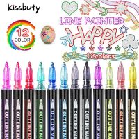 8/12 Colors Double Line Pen Outline Paint Marker Pens Diy Album Scrapbooking Metal Marker Highlighter Drawing Painting Doodling