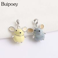 【YF】☂☬❦  Buipoey 2pcs 2021 Enamel Pendant Big Ears Rat Charms Brands Necklace Jewelry