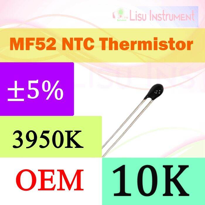 10kΩ ±5% 3950K P=1.7mm NTC Thermistor Temperature Sensor MF52 10k ...