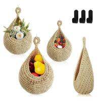 Handwoven Boho Wall Hanging Basket for Fruit Vegetable Hanging Baskets Storage Organizer Decorative Hanging Wall Basket