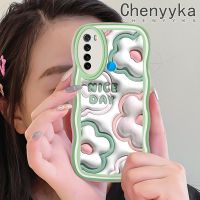 เคส Chenyyka สำหรับ Xiaomi Redmi Note 8 2021 Note 8T เคสลายการ์ตูนดอกไม้สีครีม3มิติลายคลื่นป้องกันเลนส์กล้องเคสโทรศัพท์แบบใสสีสันสดใสเคสนิ่มโปร่งใสกรอบซิลิโคนกันกระแทก