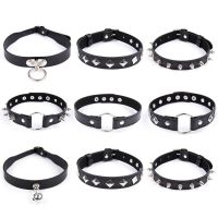 【DT】hot！ 1 Pc Punk Gothic Leather Choker Chain Spike Rivet Buckle Collar Necklace 2020