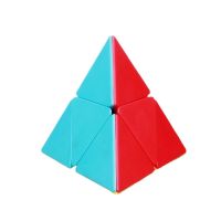 [Picube] QiYi 2x2 pyramid cube stickerless magic cubes professional 2x2x2 speed puzzle cube educational toys for children Brain Teasers