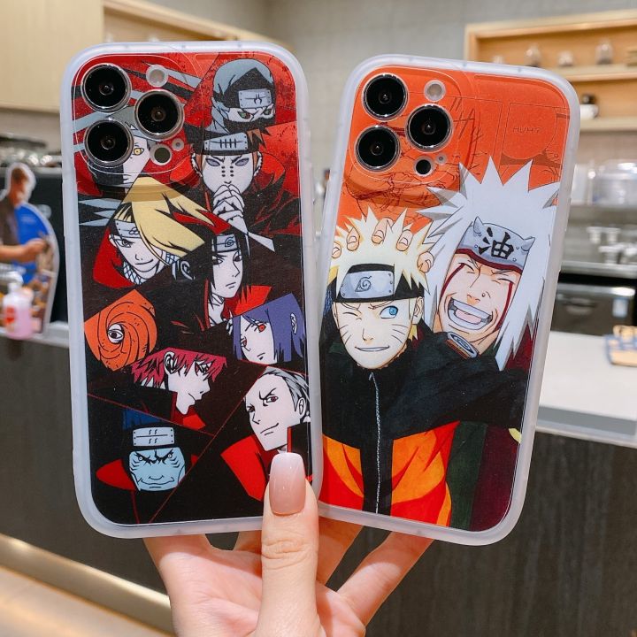 Anime Naruto Phone Case Iphone 14 13 12 11 Pro Max Plus X XR Soft Silicone  Cover Uchiha Sasuke Kakashi Jiraiya Phonecase Funda 